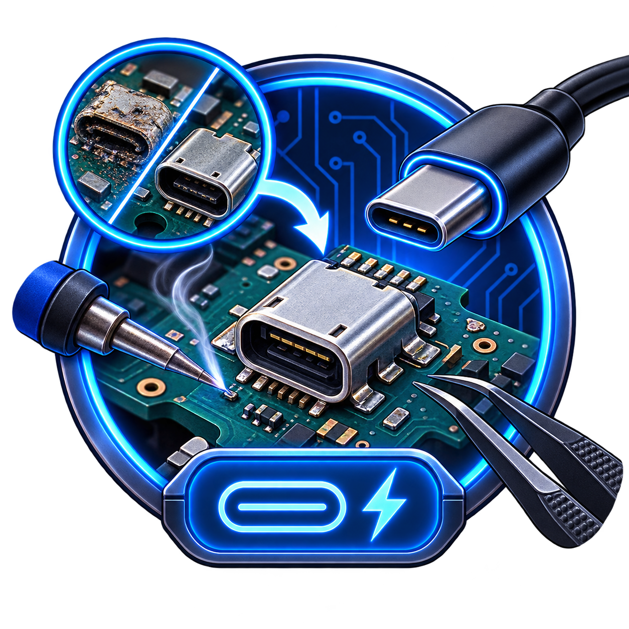 Puerto USB / Reparación de Placa